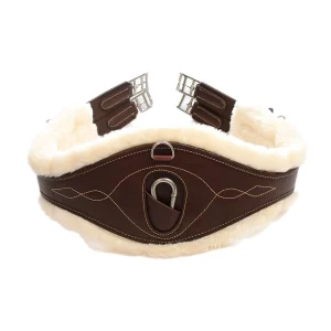 Kentucky Horsewear - Anatomischer Sattelgurt mit Lammfell - Braun